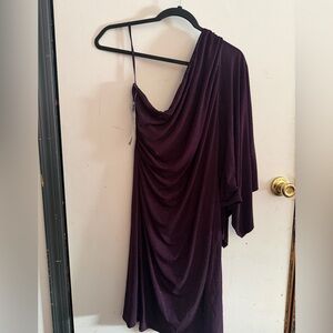 Onyx Nite Deep Purple Draped Midi Dress